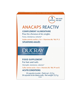 ANACAPS Reactiv Биологически активная добавка к пище для волос и кожи головы 30 капсул
