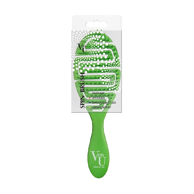 Spin Brush Щетка для бережного расчесывания,сушки и укладки green