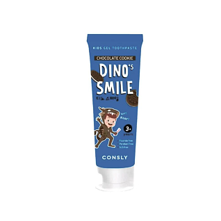 Consly Dinos Smile Д Детская гелевая зубная паста c ксилитом и вкусом шоколадного печенья, 60г